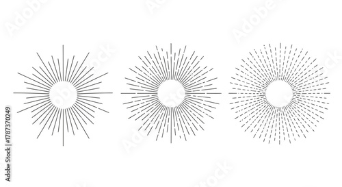 Collection of Sunburst Graphics for Retro and Modern Designs Vector Pack
