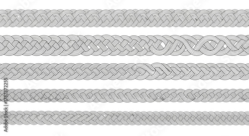 Braided Rope Design Elements - Decorative Border Accents