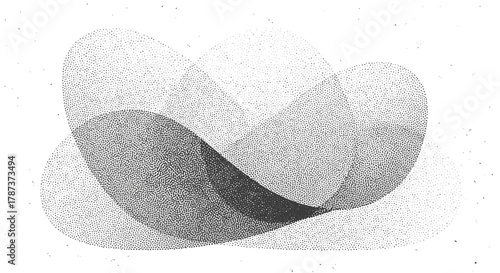 Overlapping Abstract Shapes A Harmony of Geometric Forms in Soft Grey Tones