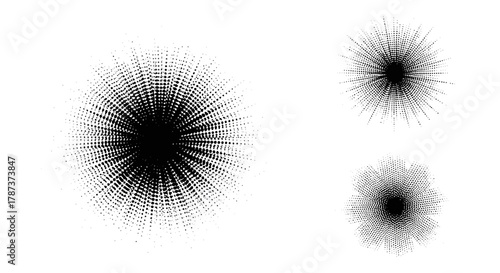 Abstract Black Burst Patterns A Dynamic Collection of Graphic Elements for Creative Design