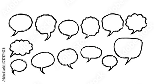 Hand-Drawn Speech Bubbles A Collection of Chat Icons for Creative Designs