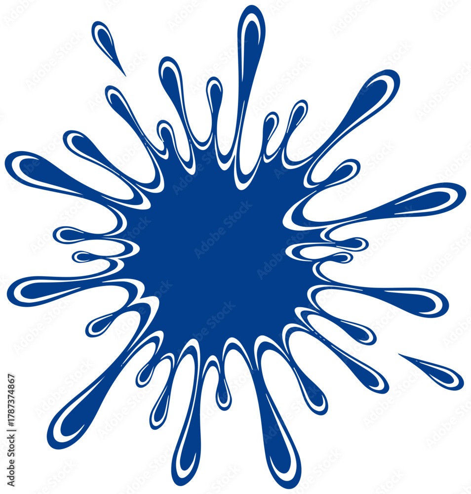 Fototapeta premium Dynamic splash of vibrant blue, vector design element for creative projects & backgrounds