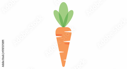 Vibrant orange carrot with green leaves, a fresh and healthy vegetable illustration for nutrition, cooking, and garden-themed designs