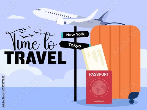time to travel design ravel summer escape holiday item object vacation recreation illustration