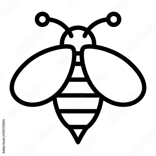 Bee Vector Line Icon Design