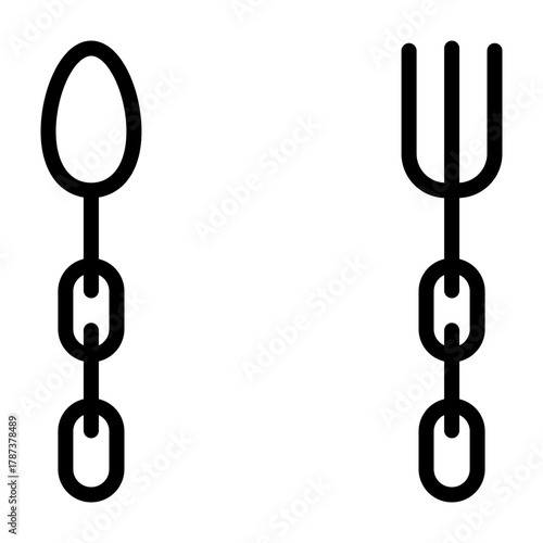 Food Chain Vector Line Icon Design