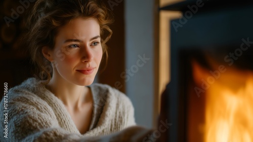 A homeowner maintaining a pellet stove, representing sustainable fuel use, domestic energy efficiency, and responsible heating practices. cinematic color correction, natural uneven lighting yet