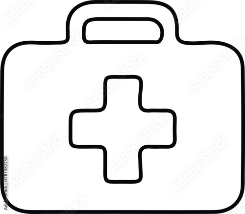 Medical Aid Kit First Aid Outline on Transparent Background Vector Graphic Concept Design Illustration Healthcare Emergency Supplies Safety Equipment Box