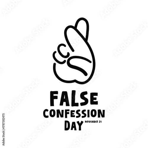 False Confession Day. November 21. White background.