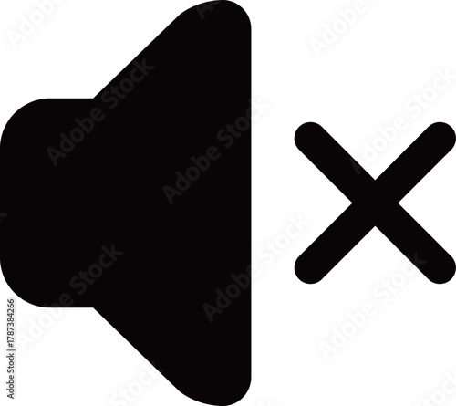 ミュート・消音スピーカーのフラットアイコン