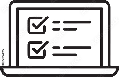 Laptop screen displaying a completed checklist with two items marked