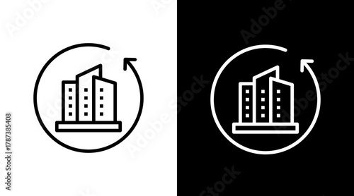 Business Resumption  White Icon Set Design