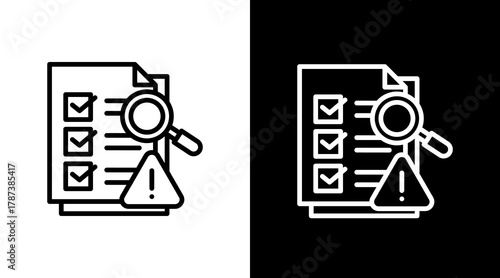 Risk Assessment  White Icon Set Design