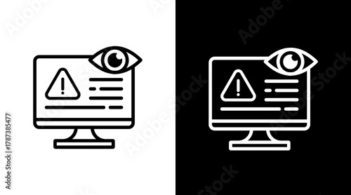 Risk Monitoring  White Icon Set Design