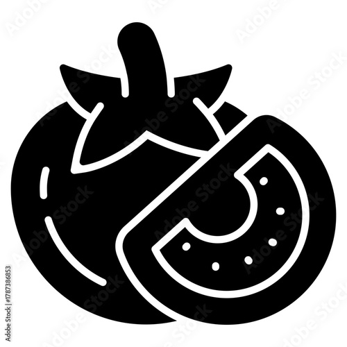 tomato vector icon. Vegetable icon solid style. perfect use for logo, presentation, website, and more. modern icon design glyph style