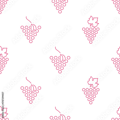 grape seamless pattern isolated on transparent background.