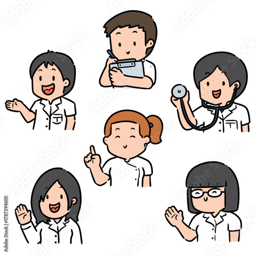 vector set of medical staff