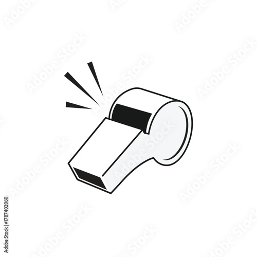 Black simple whistle icon vector logo design symbol
