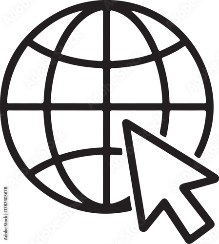 Global internet access and online navigation icon