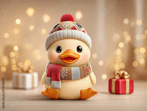 a Christmas rubber duck