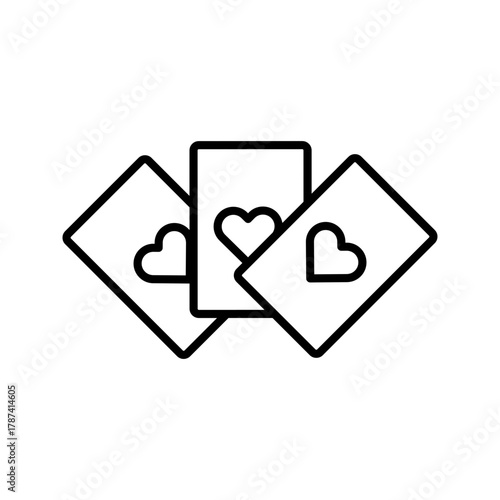 Outline ace card slide game line art icon
