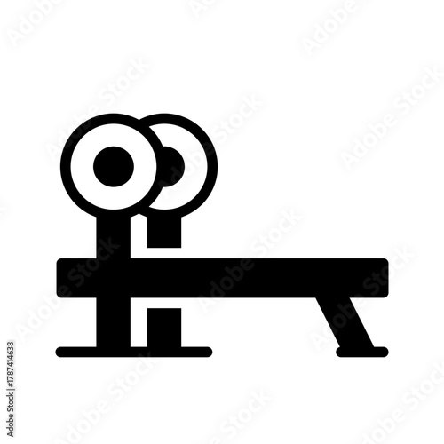 Bench press flat icon gym equipment workout exercise
