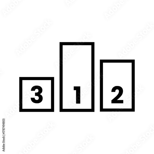 Outline leaderboard ranking score winner line art
