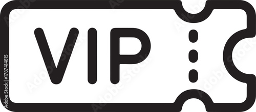 Simple line art icon of a vip ticket for exclusive access