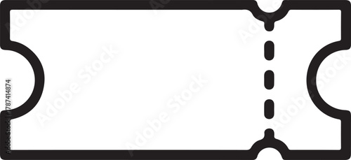 Simple outline icon of a blank ticket for events and admissions