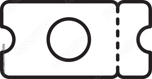 Simple black and white outline of a ticket or coupon