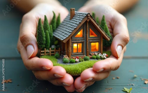 Conceptual symbold home made from hands. High quality