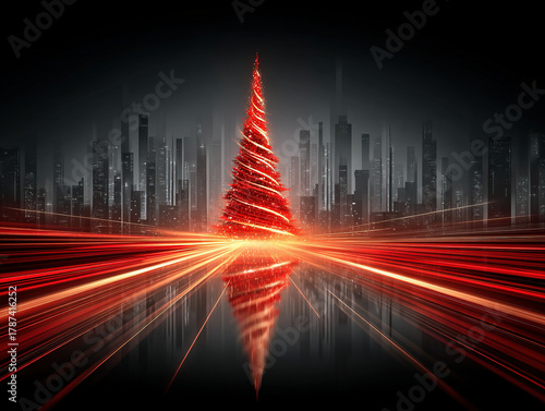 Christmas tree lights blur ...