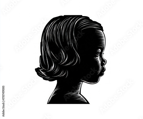 baby girl silhouette , blac...