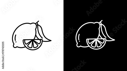 Lemon  White Icon Set Design