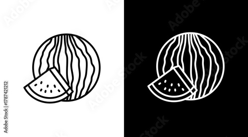 Watermelon  White Icon Set Design
