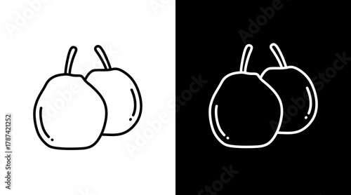 Pear  White Icon Set Design