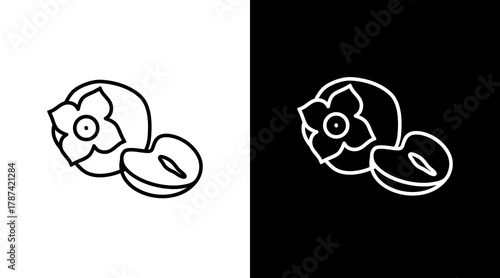 Persimmon  White Icon Set Design