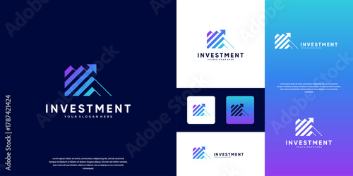 global economic growth graph logo, digital trade investment, symbol of movement and growth in the shape of a mountain triangle, vector graphic design.