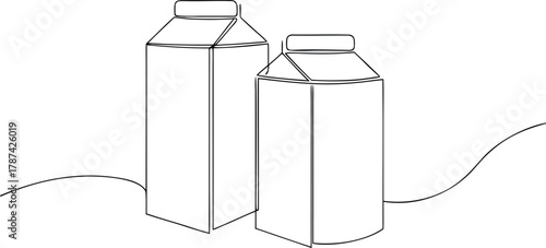 Two milk cartons on a white background container packaging