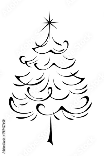 small Christmas tree with a star on top