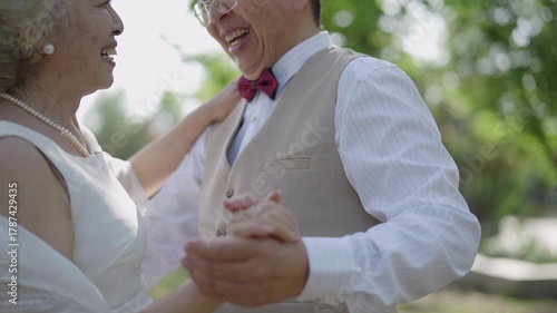 Sweet picture of older couple getting married