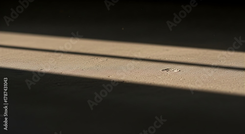 Warm Sunlight Strips on Dusty Concrete Floor Abstract Background