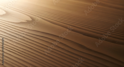 Close-up of natural wood grain surface with soft side light