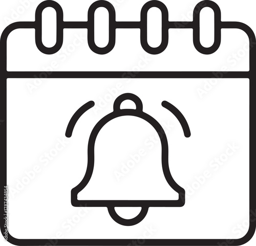 Calendar with a notification bell icon symbolizing alerts