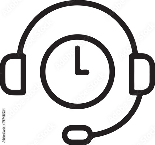 Headset and clock icon representing customer service availability