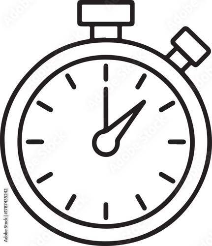 Simple line art stopwatch icon representing time and speed
