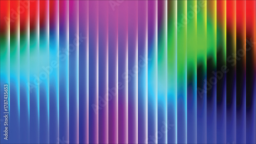 Vibrant vertical stripes of rainbow colors with soft light effects