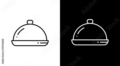 Food Tray  White Icon Set Design