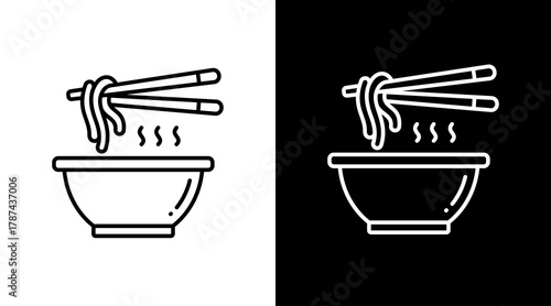 Noodles  White Icon Set Design