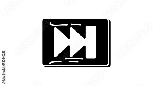 fast forward symbol, black isolated silhouette